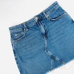 ASOS Miss Selfridge Denim Mini Skirt Raw Hem Size US 8 Photo 0