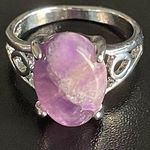 Amethyst S925 purple woman silver ring size 8 Photo 0