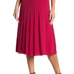 Reiss NWT Cleona Box Pleat Midi Skirt Magenta Red Pleated Women’s Size 6 NEW Photo 0