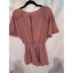 Cupshe NWT  Rose Pink Elastic Waist Short Sleeve Open Back Romper Photo 7