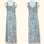 Rampage Vintage 90s‎ Maxi Dress  Floral Milkmaid Bodice Blue Sleeveless Juniors Photo 2