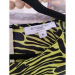 Rent the runway size 4 low cut ronny kobo zebra print green dress ruffle animal Photo 6