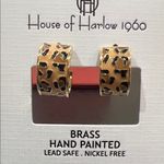 House of Harlow 1960 | Leopard Print Hoop Earrings Black Photo 5
