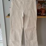 Self Esteem Ecru Ivory Front Pocket Corduroy Straight Leg Flare Pants Size Large Photo 2