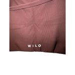 Wilo Ribbed Crop Tank Top Brown Spaghetti Strap Loungewear Active Ribbed Medium Photo 3