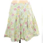 Lilly Pulitzer Vintage Green Floral Cat Print The Good Life Cotton Skirt Size 10 Photo 1