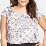 Jessica Simpson NEW NWT Plus Size Lexi Embellished Paisley Crop Top Beaded Boho Photo 0