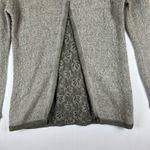 Tempo Paris Women's Knit Sweater Italian Wool Blend Lace Back Olive Green Photo 9