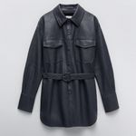 ZARA Limited Edition Faux Leather Shirt Jacket Photo 2