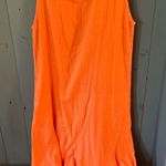 Sleeveless Eucalyptus Vibrant Orange 100% Cotton Long Summer Dress | Size Medium Photo 3