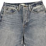 Good American  - Split Hem Distressed Ripped Jeans in Light Wash Blue Photo 1