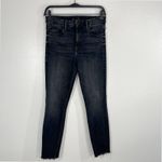 MOTHER High Waisted Looker Ankle Jeans Women 27 Night Hawk Black Raw Hem Chic Photo 1