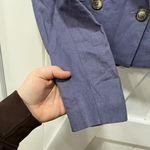 Jason Wu  Womens Blazer Jacket Medium NWT $310 Linen Cropped Blue Career Photo 2