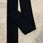 Black Opaque Footless Tights Cozy Ribbed Knit Winter Leggings Size XS Photo 0
