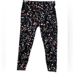 Sweaty Betty  Power Workout 7/8 Leggings Black Pink Blue Abstract Sz SMALL‎ Photo 2