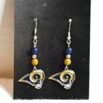 NFL New LA Rams Dangle Drop Fish Hook Earrings Photo 1