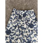 Joie  Wide Leg Crop Floral Pants Women’s 8 Pockets Linen Blend Blue/White Summer Photo 1