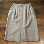 Vintage Women Wool Evan Picone Gray Knee Length Skirt Pockets Size 6 Made in USA Photo 2