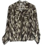 Chico's Zenergy by Chico’s Brown/Beige Zip Up Abstract Print Jacket Size 2 Photo 7