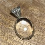Sterling Silver Clear Quartz Oval 925 Pendant Photo 2