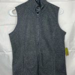 Made for life NEW women’s gray soft fleece full zip pocket collared vest SP Photo 0