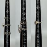 6 Pieces Silver Tone Emo, Hipster, Grunge, Punk Gothic Ring Set Photo 3