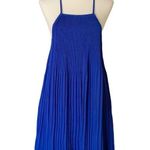 Sugar + Lips Pleated Cut Out Mini Dress Size Medium Royal Blue Photo 0