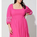 Torrid Pink Smocked Bodice Crinkle Skirt Mini Dress Sz.1 Photo 0