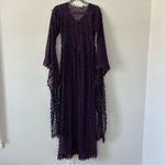 Eggplant Purple V Neck Medieval Renaissance Whimsical Dress Gown M Size M Photo 1