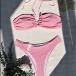 Boutique Pink Ruched halter bikini set Photo 3