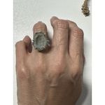 Roberta Vallina Joyeria Artesanal Gray Solar Quartz Geode Ladies Ring Size 6 Silver Photo 3