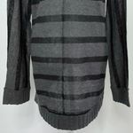 LA Made New Striped Cardigan Sweater Cotton Rounded Hem Hook Closure Photo 11