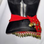 Belly Dancing Coin Skirt Wrap skirt fairy Boho Rave Red Photo 4