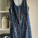 Material Girl snakeskin patterned zipper front blue and purple and black dress Photo 0