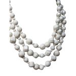 Mid Century White Milk Glass W.Germany Vintage Women’s Costume Jewelry Necklace White Photo 6