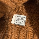 Women's Brown Cream One Size Cable Knit Soft Faux Fur Pom Pom Winter Bea… Photo 3