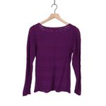 Catherine Malandrino Purple Knit Lace Trim Long Sleeve Top Size M Photo 5