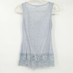 Mine Womens VTG Y2K Coquette Fairycore Beachy Linen Blend Lace Tank Top Size M Blue Size M Photo 5