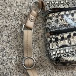 Sakroots  Crossbody Peace Bag Purse Coated Vinyl Black Tan Zip Pockets Photo 7