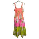 Farm Rio  Neon Tiered Garden Midi Dress Sz. L Photo 3