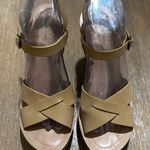 Kork-Ease  Suede Leather Open Toe Slide Platform Shoes Wedge Sandal Tan‎ Sz 9 Photo 0