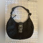 Coach  Vintage Leather Buckle Signature Jacquard Hobo Classic Shoulder Bag Photo 1