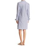 ECI Bow Cuff Railroad Stripe Shirt Dress Button Front Long Sleeves Navy Size 4 Photo 1