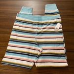 BP NWT . Multicolor Stripe Elastic Waist Tapered Ribbed Knit Leggings Pants Large Photo 0
