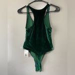 American Apparel New  Green Velvet Tank Bodysuit Photo 3