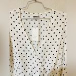 A New Day  Black and White Puff Sleeve Mini Wrap Dress 2X Photo 11