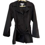 Sag Harbor Vintage Black Trench Coat Small Photo 0