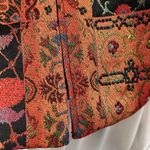 Ellen‎ Fig Womens Medium Multi Color Floral Full Zip Lined Beaded Blazer Jacket Orange Photo 10