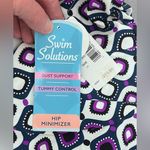 Swim Solutions Women’s One Piece Bathing Suit Purple Black Tiered Size 10 NWT Photo 5