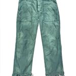 Free People  Stormbringer Green Distressed Utility Straight Leg Pants Sz 29 Boho Photo 2